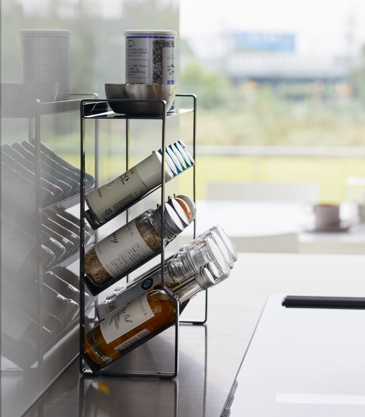 Yamazaki Home Four-Tier Slim Spice Rack - Steel