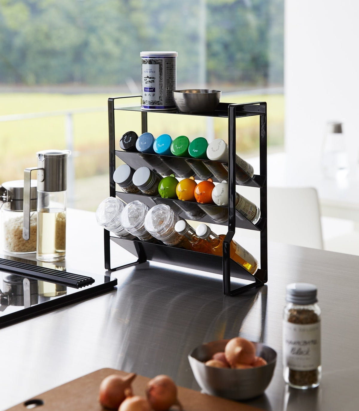 Yamazaki Home Four-Tier Slim Spice Rack - Steel