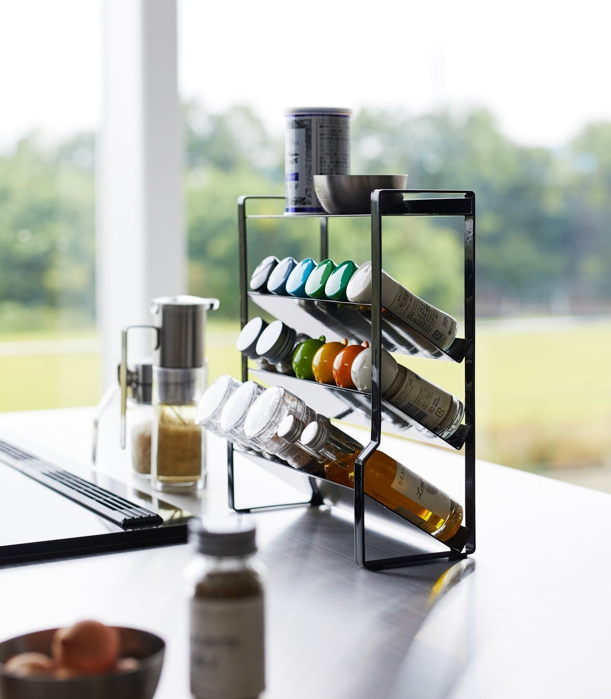 Yamazaki Home Four-Tier Slim Spice Rack - Steel